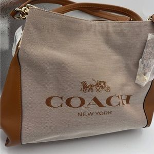 Coach Horse and Carriage Jacquard Dalton 31 Shoulder Bag Burnished Amber